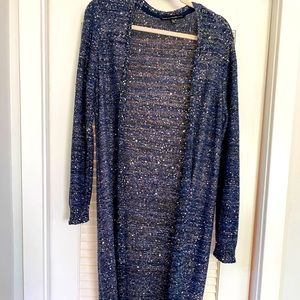 Duster style sequin blue sweater
